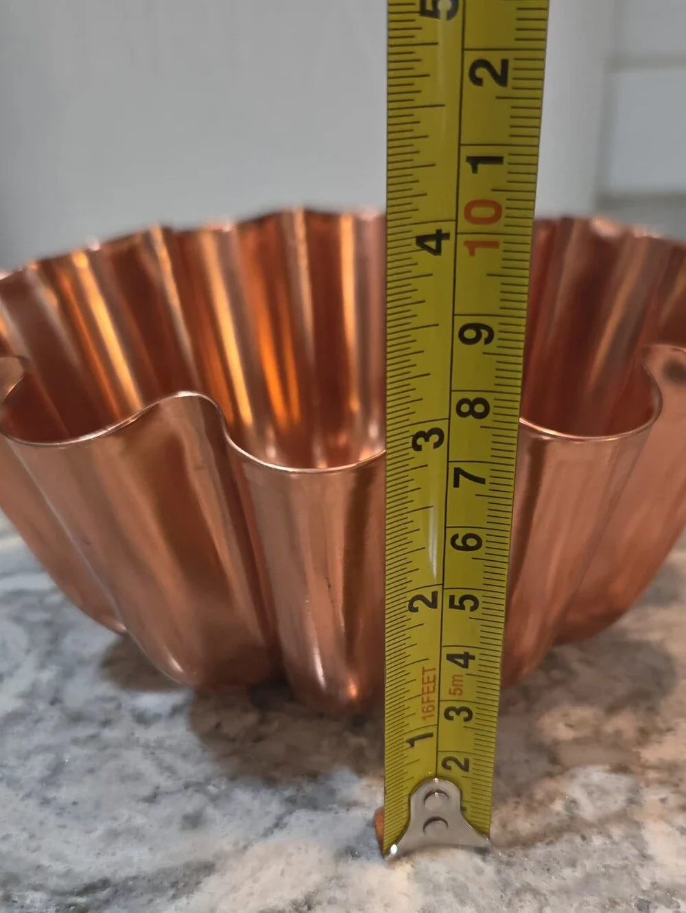 VTG Copper-tone Jello Mold Round Fluted 3.5 Cups Wall Decor Baking Kitchen